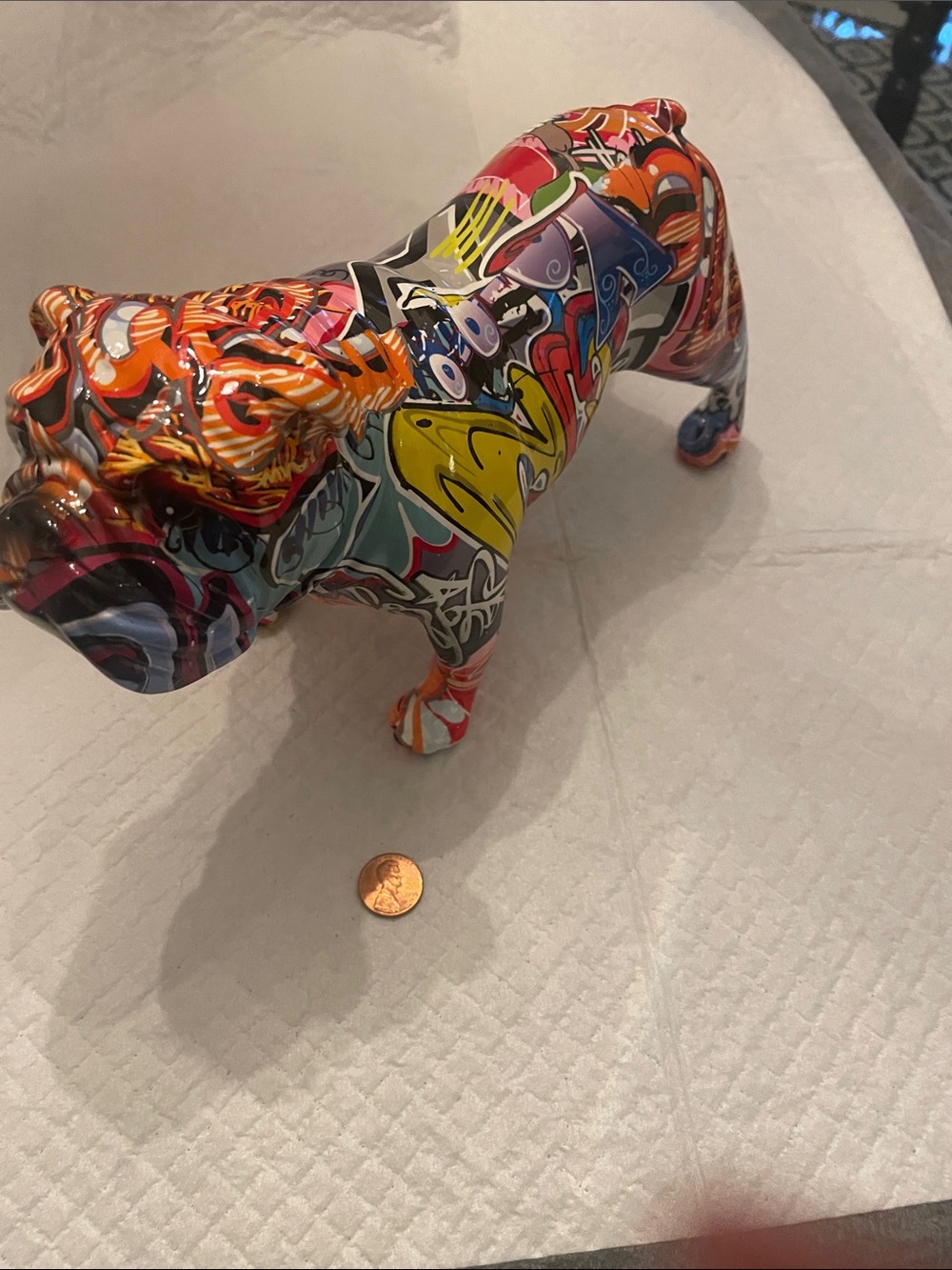 Platinartz Colorful Graffiti-Style English Bull Dog Figurine - Multi-Color